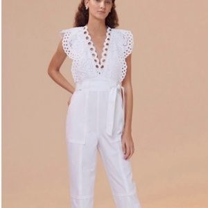 Rebecca Taylor Ariana White Eyelet Jumpsuit